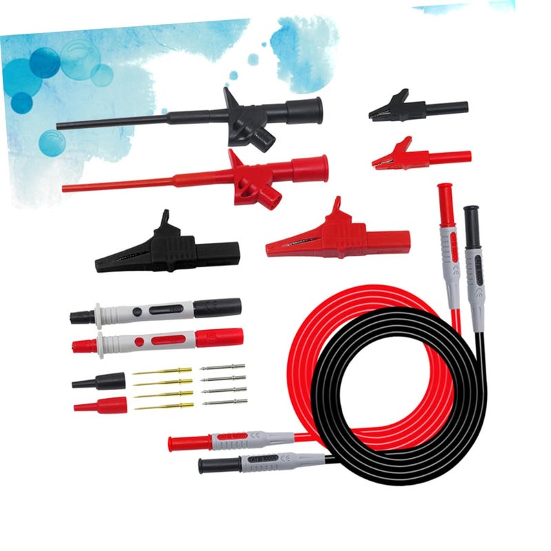 Multimeter Test Leads Alligator Clips Electrical Probe Kit with 2 Pcs Wire Probes - Image 5